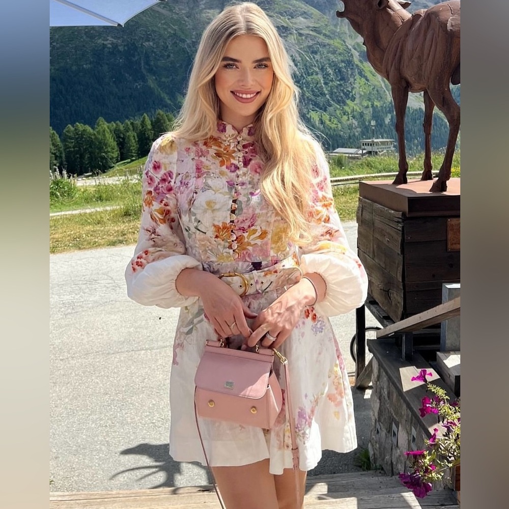 Dress floral linen midi